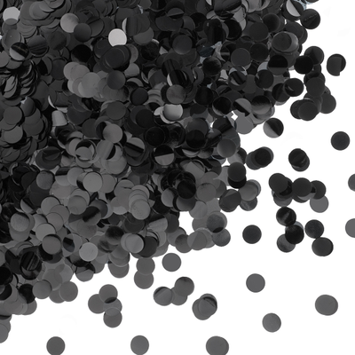 Шары с конфетти чёрные металлик (круги)
