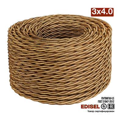 витой провод 3х4 медный шелк