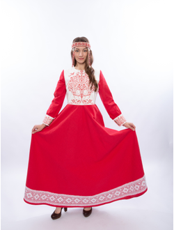 Платье Древо времени крапива красное