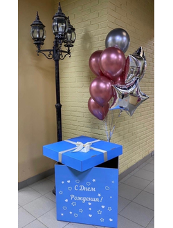 коробка сюрприз с воздушными шарами № 28