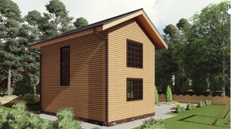 Двухэтажный каркасный дом с двумя спальнями 85м² (SK78)