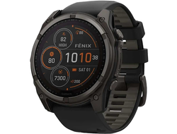 Garmin Fenix 8 51mm Solar Sapphire Titanium Carbon Gray DLC with Black/Pebble Gray Band (010-02907-11 / 010-02907-70)