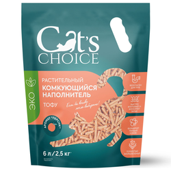 Cat's choice (Кэтс чойс) Растительный комкующийся наполнитель тофу с ароматом перика, 6л/2,5 кг