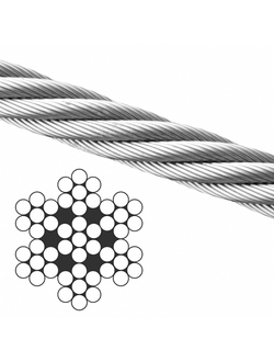 Трос нержавеющий 7х7, 3 мм