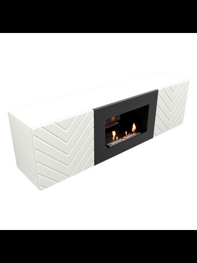 Тумба с биокамином Firelight BFP/P-1400V белая