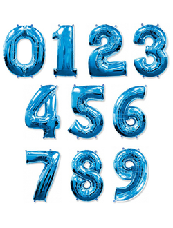 Цифра фольгированная с гелием Синяя 102 см