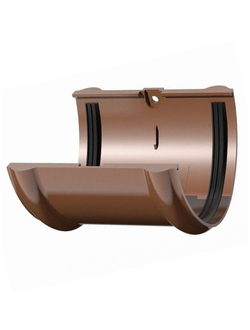 Соединитель жёлоба, пластиковый КОРИЧНЕВЫЙ