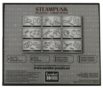 Набор из 9 головоломок Steampunk Puzzles (серый)