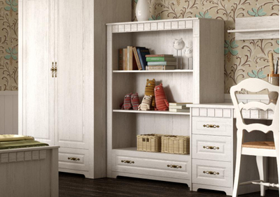 Стеллаж "Прованс" 1070х410х1520 Бодега белая / Патина премиум