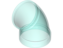 Cylinder Tube, Curved 45 degrees, Trans-Light Blue (49737 / 6306045)