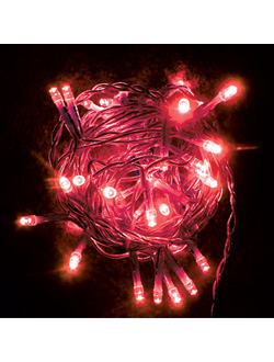 Гирлянда линейная  4метра красная 40led прозрачный шнур