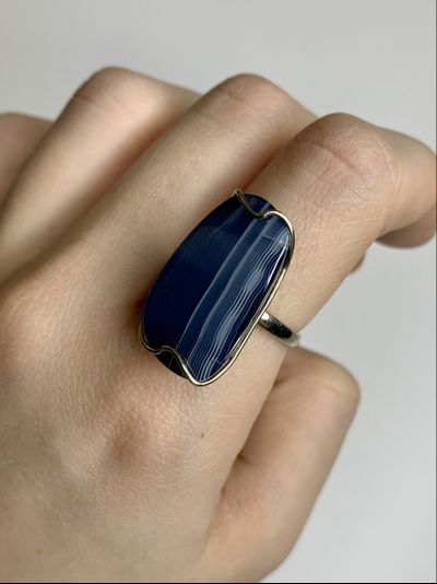 Кольцо с агатом, разные виды