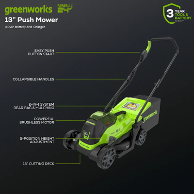 газонокосилка Greenworks GD24LM33K4