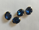 Стразы в золоте' тёмный сапфир 8×10 мм