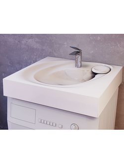 Раковина над стиральной машиной RAVAL Perla 60х55 Белая с кронштейнами 60х55х10,5 см