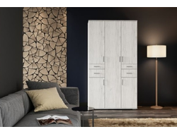 Шкаф НЕЛЬСОН-2 Дуб Крафт белый/Дуб Крафт белый