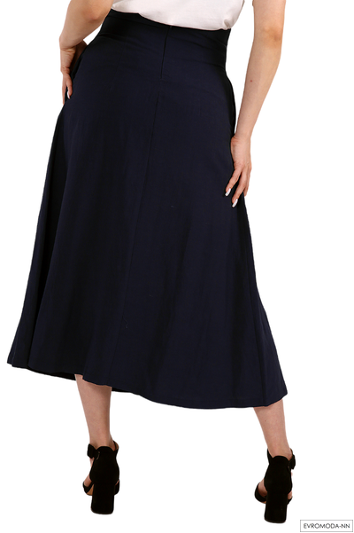 Юбка синяя льняная Linea Cinque (XL)