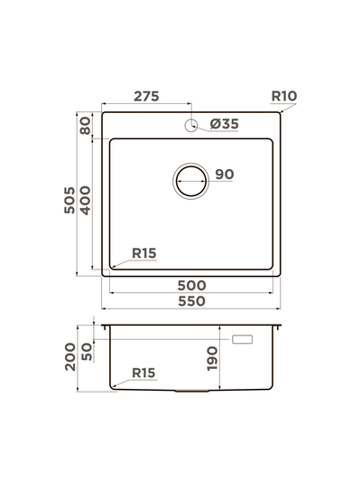 Мойка OMOIKIRI AMADARE 55 IN