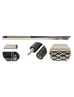 Кий для русского бильярда 2-pc «Мастер» (чёрный граб, граб), гравировка «Бесконечность»