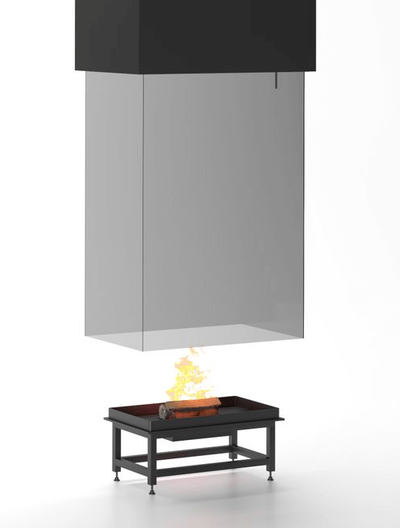 Островной камин из стекла Elba