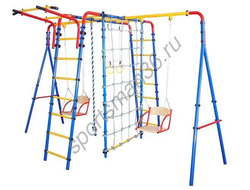 Уличный детский спортивный комплекс ЮНЫЙ АТЛЕТ с 2 качелями и сеткой купить в Воронеже