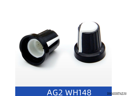 Ручка потенциометра WH148 , AG2 , Черно-Белая
