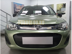 Защита радиатора Lada Kalina 2 2013- (2 части) black