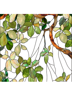 Витражная пленка на окна самоклеящаяся пленка витражная пленка на стекло пленка витраж с листьями