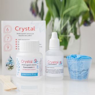 Crystal 9 эпоксидная смола двухкомпонентная (прозрачная), 75 грамм