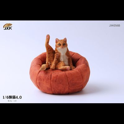 Котик на пуфике (рыжий) - Коллекционная ФИГУРКА 1/6 scale lazy cat 4.0 (JXK056B) - JXK