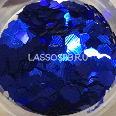 Глиттер блёстки "Синий Сапфир Крупный" 2,8 мм 0,5 кг