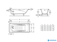 Чугунная ванна Roca Malibu 170х75 с отверстиями под ручки, с антискользящим покрытием