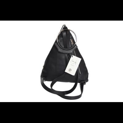 Сумка - рюкзак Ренато Анжи черный гладкий