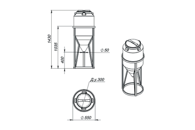 Размеры емкости ФМ120 в обрешетке