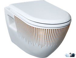 Чаша унитаза Creavit Single Point Gold TP325-11CB00E-NA00, подвесная, с золотым рисунком золото круги