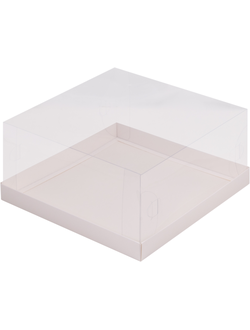 Коробка для торта с прозр. куполом (белая), 225*225*110мм