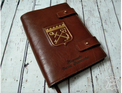 подарок руководителю, Ежедневник с гербом ЛО, ежедневник из натуральной кожи, оригинальный подарок