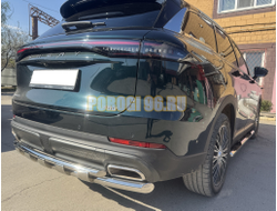 Защита заднего бампера двойная с перемычками Папа Тюнинг d60/42 для CHERY Tiggo 9 2024-