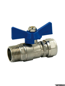 Кран шаровой латунный с цангой Tim Rif мп 16х16 16х1/2 вн.р. 16х1/2 н.р. BV206-02N