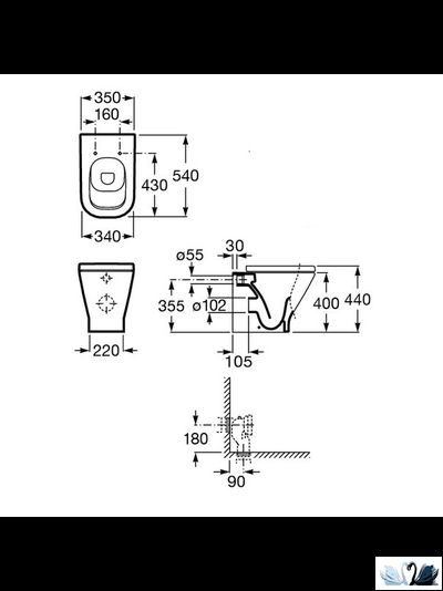 Унитаз напольный ROCA GAP 347477000 приставной