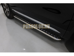 Пороги с площадкой 42,4 мм ТСС для Changan CS75 FL 2020-