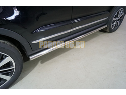 Пороги труба 60,3 мм ТСС для Changan CS55 2WD 1.5T 2022-