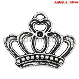 подвеска "Корона", цвет-античное серебро, 4 шт/уп