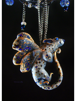 Волшебное колье "Снежная Ночница, Крылатая Мышка", Новогодний подарок