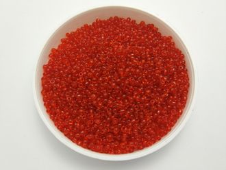 Бисер Китайский №8-5 красный прозрачный, 50 грамм