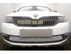 Защита радиатора Skoda Rapid 2017- (2 части) chrome