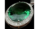 Кулон зеленый аметист (15,80 ct), сапфир, серебро 925