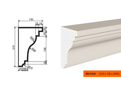 Фасадный карниз из пенополистирола с покрытием LEPNINAPLAST (Лепнинапласт) КВ-210/2