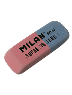 Ластик каучуковый Milan 8020 комбинир. для стирания чернил и графита