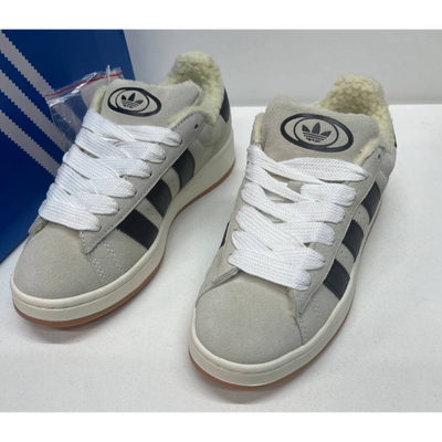 Adidas Campus 00s Crystal White Core Black с мехом